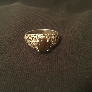 Sterling silver and tiger eye ring sz 9